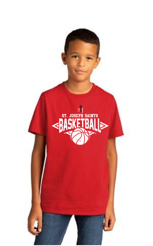 Youth Re-Tee ® Short Sleeve Tee with Basketball Logo DT8000Y