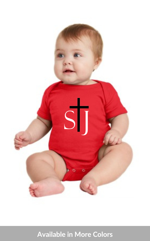 Infant Short Sleeve Baby Rib Bodysuit with STJ Logo RS4400