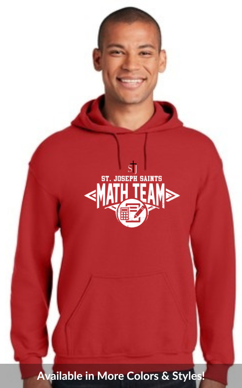 Adult Hooded Sweatshirt with Vinyl STJ Academic Team Logo 18500