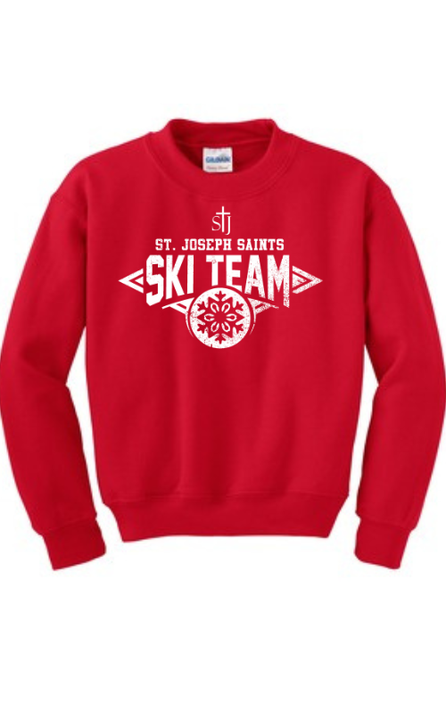 Youth Crewneck Sweatshirt with Vinyl STJ Ski Team Gildan 18000B