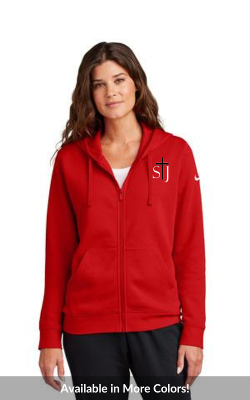 Womens Full-Zip Hoodie with Embroidered STJ Logo NKFD9890