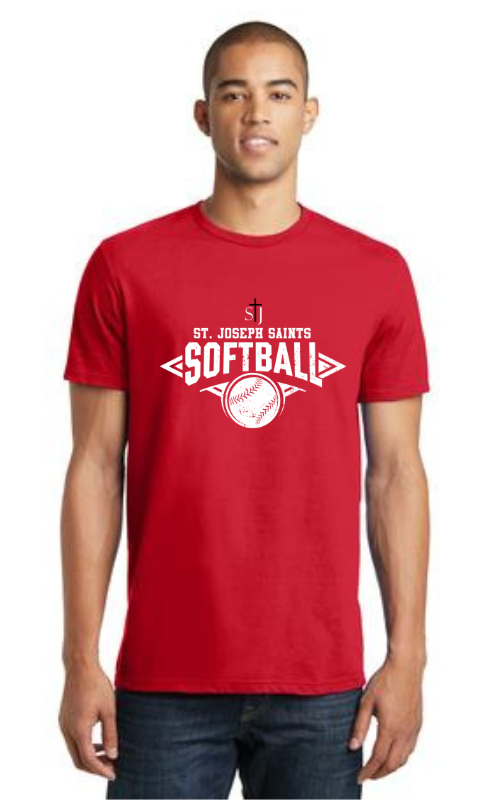 Adult Short Sleeve T-Shirt with Softball Logo DT5000