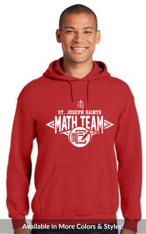 Adult Hooded Sweatshirt with Vinyl STJ Math Team Gildan 18500