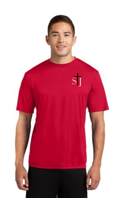 Adult Short Sleeve Athletic T-Shirt with STJ Logo ST350