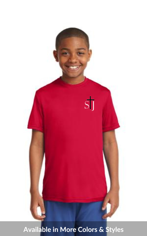 Youth Short Sleeve Athletic T-Shirt with STJ Logo YST350