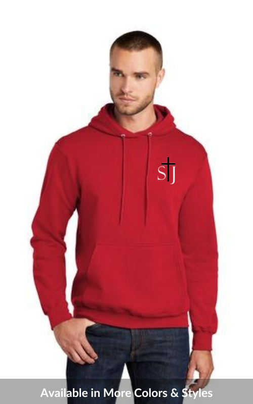 Adult TALL Fleece Pullover Hoodie with Embroidered STJ Logo PC78HT