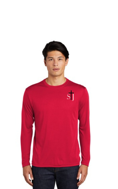 Adult Long Sleeve Athletic Tee with STJ Logo ST350LS