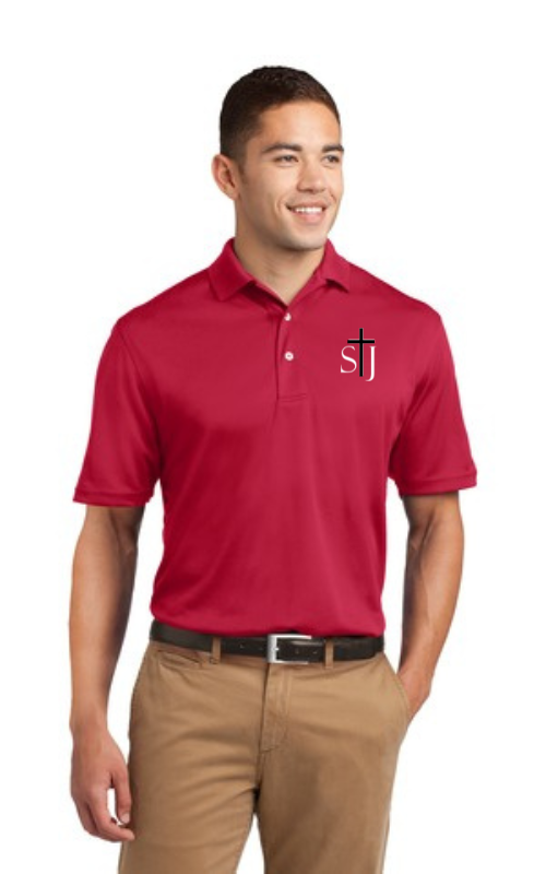 Adult TALL Short Sleeve Athletic Dri-Mesh® Polo with Embroidered STJ Logo TK469