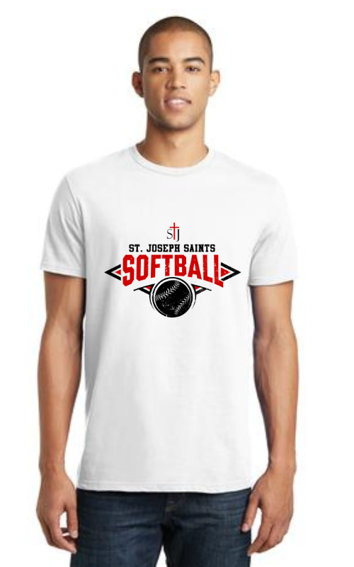 Adult Short Sleeve T-Shirt with Softball Logo DT5000