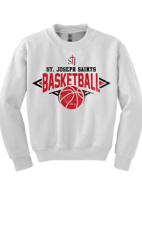 Youth Crewneck Sweatshirt with Vinyl STJ Basketball Gildan 18000B