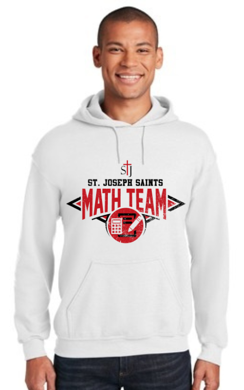 Adult Hooded Sweatshirt with Vinyl STJ Math Team Gildan 18500