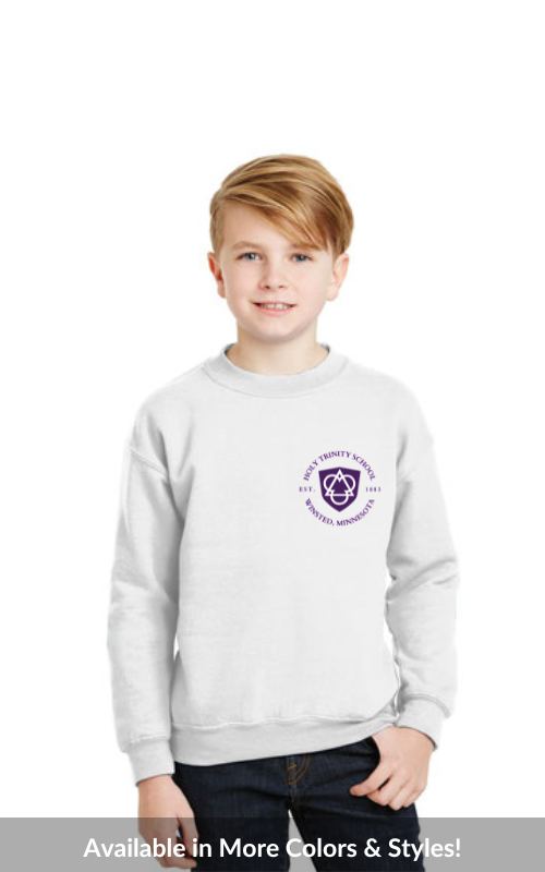 Youth Crewneck Sweatshirt with Embroidered HTS Logo 18000B