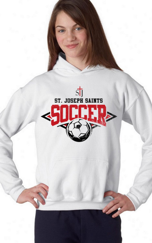 Youth Hooded Sweatshirt with Vinyl STJ Sport Team Logos 18500B