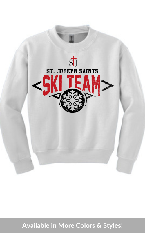 Youth Crewneck Sweatshirt with Vinyl STJ Ski Team Gildan 18000B