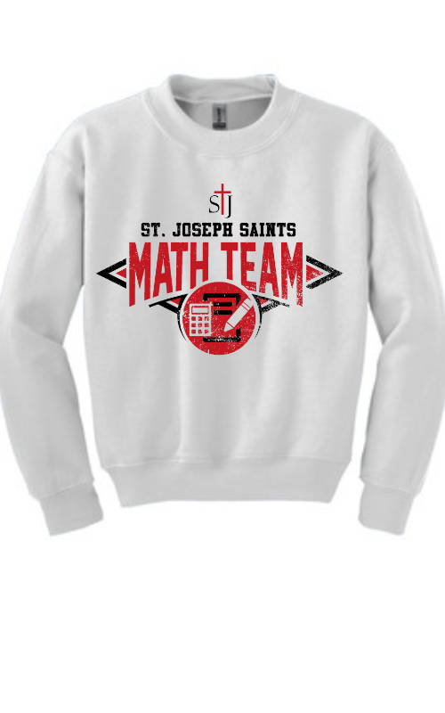 Youth Crewneck Sweatshirt with Vinyl STJ Math Team Gildan 18000B