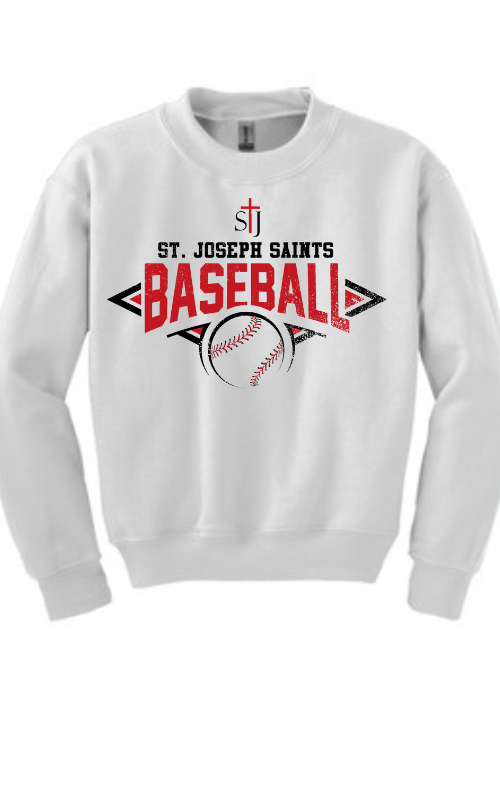 Youth Crewneck Sweatshirt with Vinyl STJ Baseball Gildan 18000B