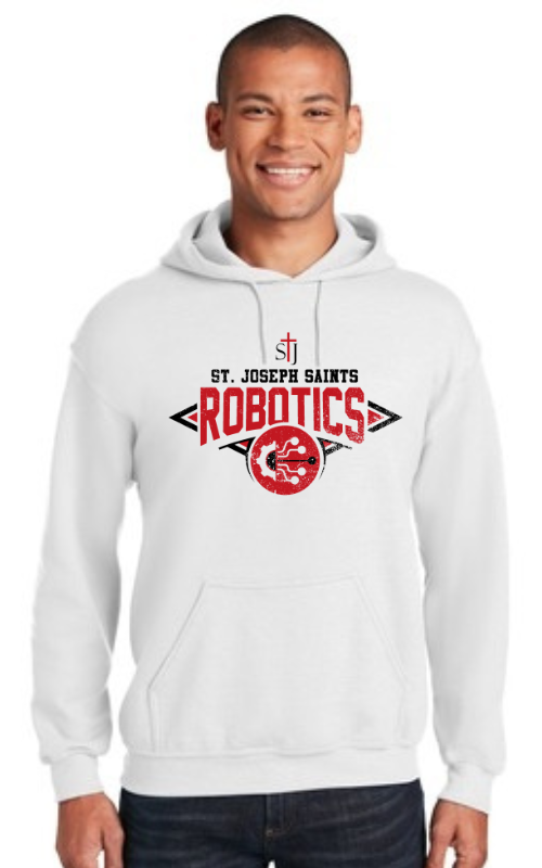 Adult Hooded Sweatshirt with Vinyl STJ Academic Team Logo 18500