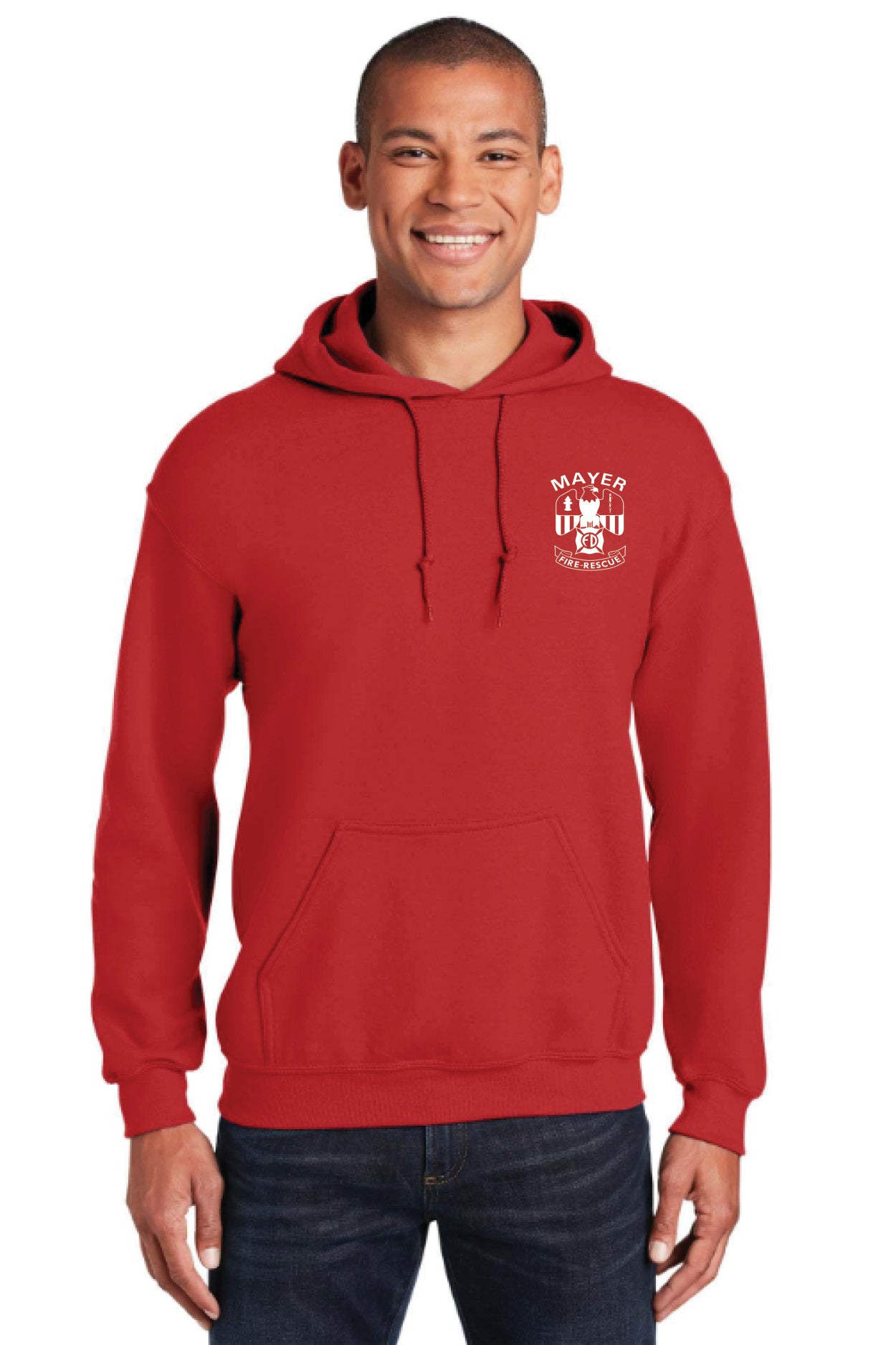 Pullover Hooded Sweatshirt with Traditional Front Logo and Choice of Back Logo