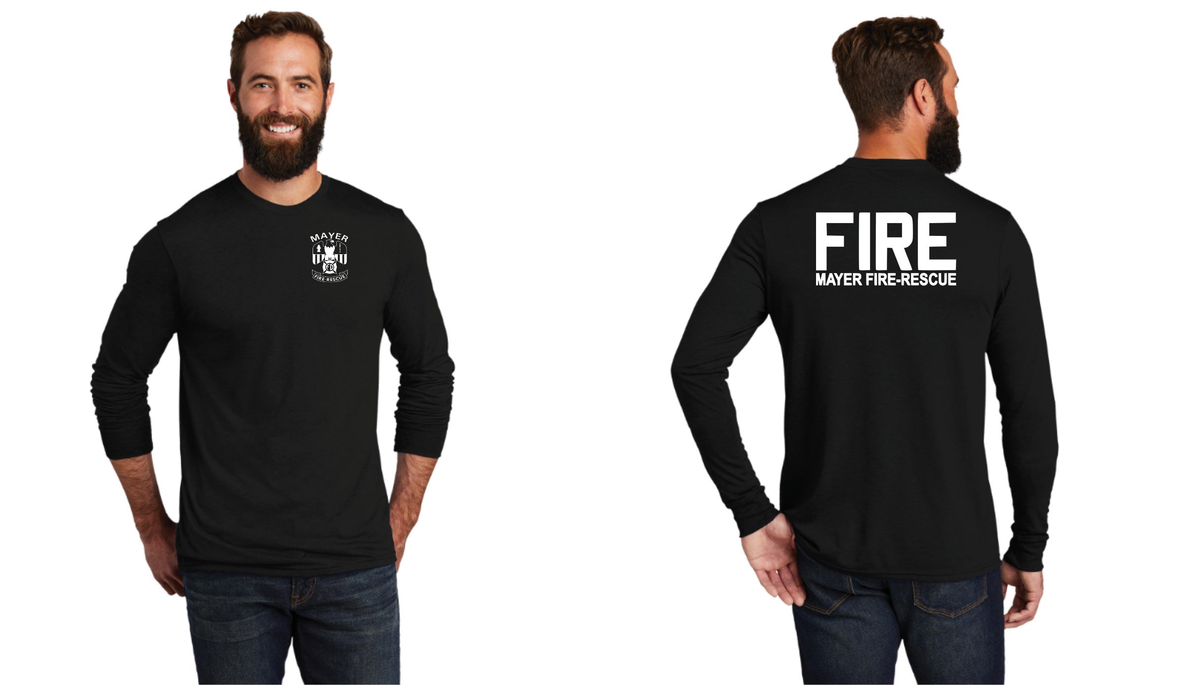 Traditional Left Chest Logo with Choice of Full Back Logo Allmade® Unisex  Tri-Blend Long Sleeve Tee