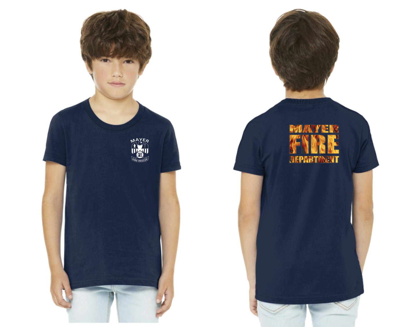 Youth Traditional Front Left Chest Logo w/ Back Logo Variations - Short Sleeve Tee