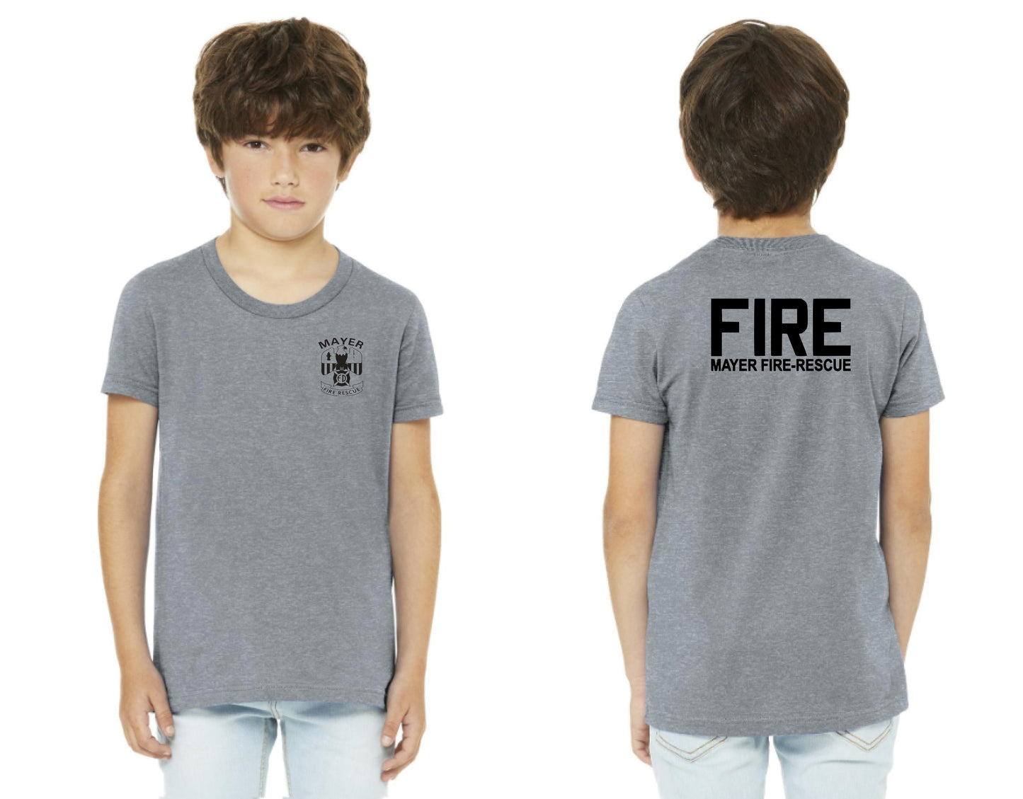 Youth Traditional Front Left Chest Logo w/ Back Logo Variations - Short Sleeve Tee