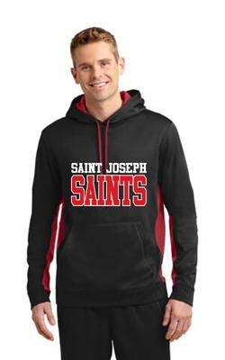 Adult Sport-Wick® Fleece Colorblock Hooded Pullover with St Joseph SAINTS Logo ST235
