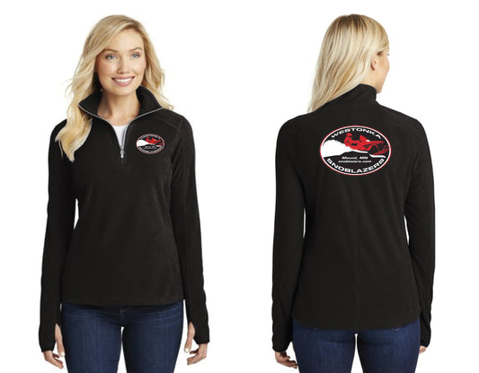 Ladies Microfleece 1/2-Zip Pullover with front and back logo