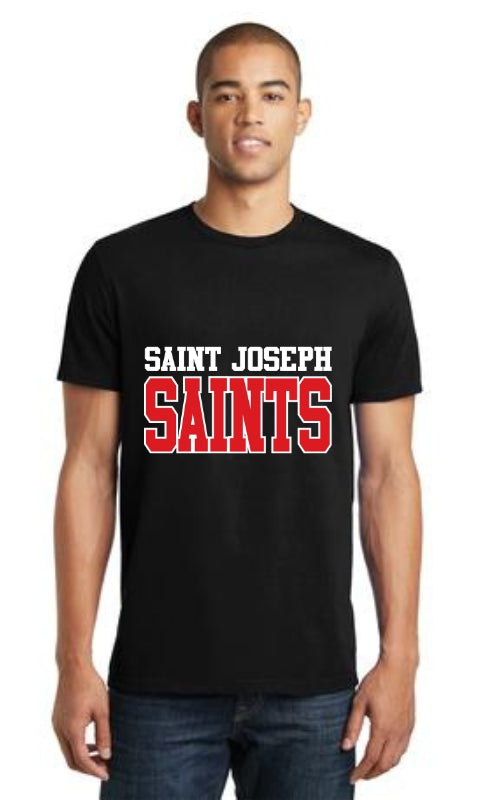 Adult Short Sleeve T-Shirt with St Josephs SAINTS Logo DT5000