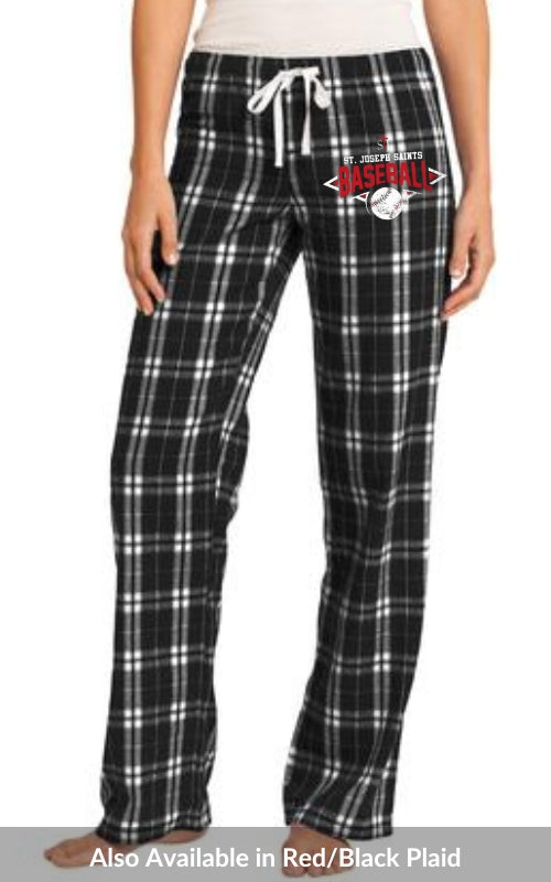 Women's Flannel Plaid Pant with Baseball Logo DT2800