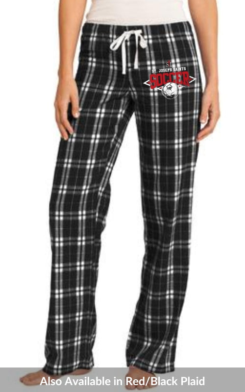 Women's Flannel Plaid Pant with Soccer Logo DT2800