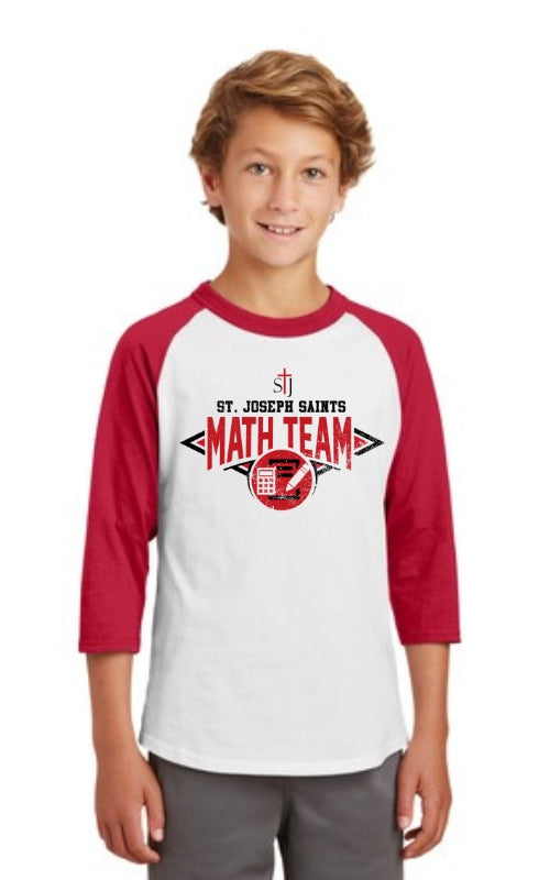 Youth Raglan 3/4 Sleeve Jersey with Math Team Logo YT200