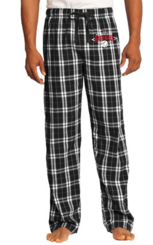 Men's Flannel Plaid Pant with Baseball Logo DT1800