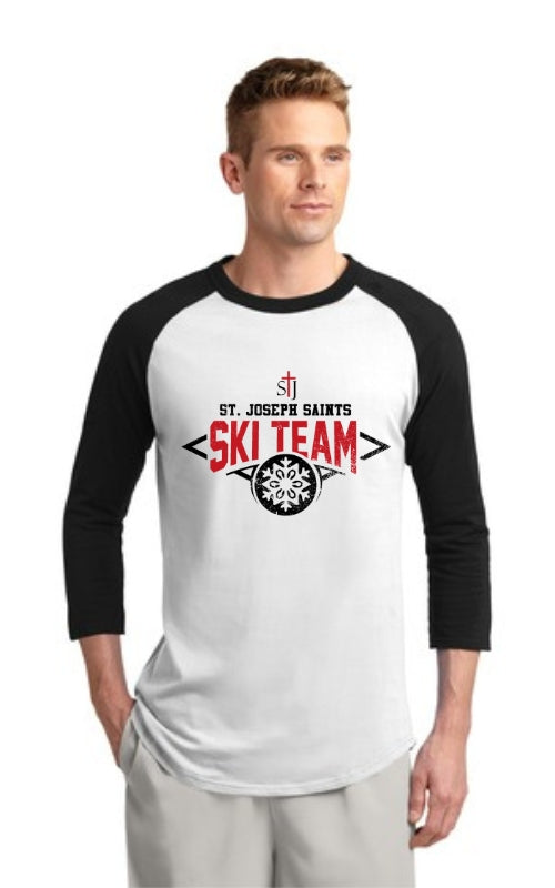 Adult Raglan 3/4 Sleeve Jersey with Ski Team Logo T200
