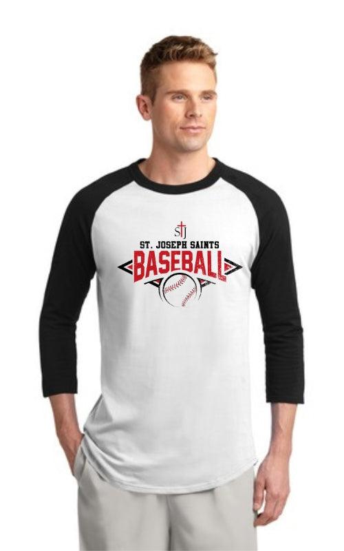 Adult Raglan 3/4 Sleeve Jersey with Baseball Logo T200