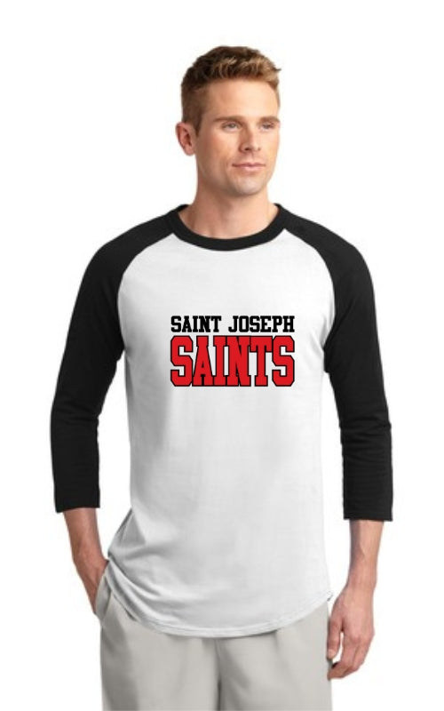 Adult Raglan 3/4 Sleeve Jersey with St Joseph SAINTS Logo T200