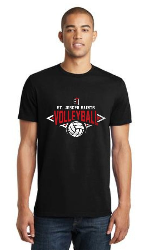 Adult Short Sleeve T-Shirt with Volleyball Logo DT5000