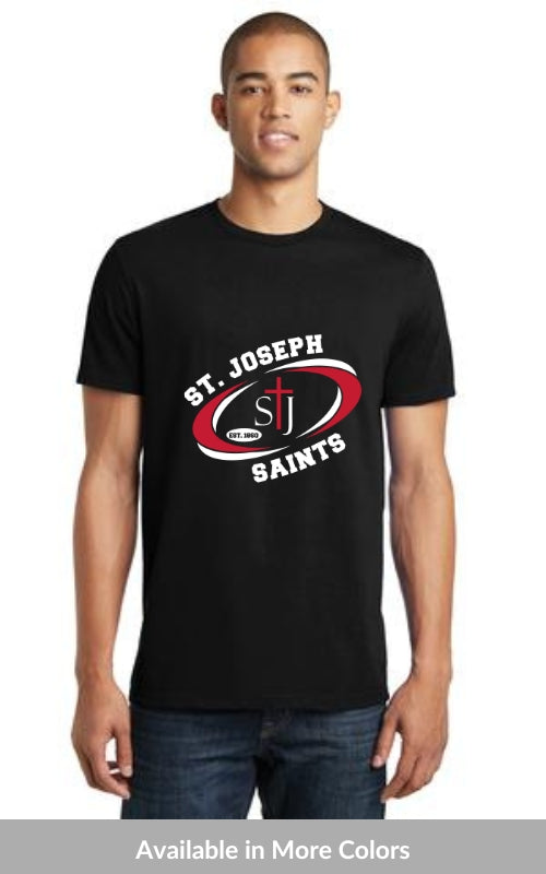 Adult Short Sleeve T-Shirt with St Josephs Saints Logo DT5000