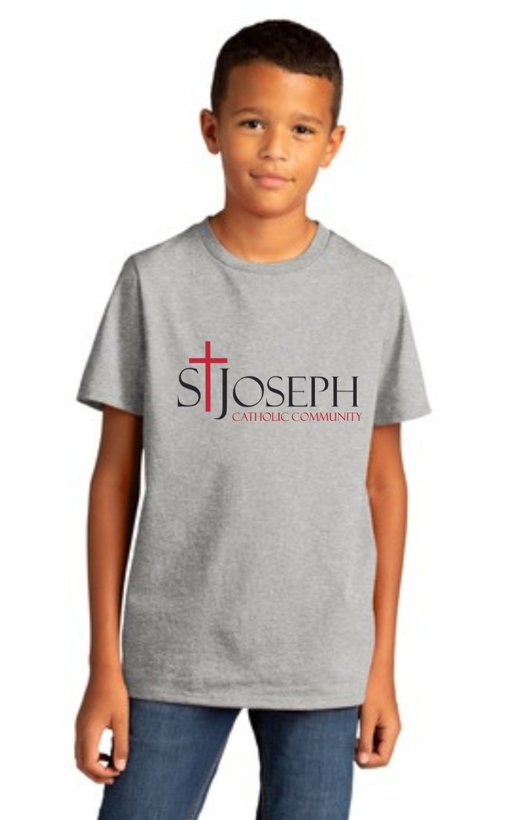 Youth Re-Tee® Short Sleeve Tee with St Josephs Catholic Community Logo DT8000Y