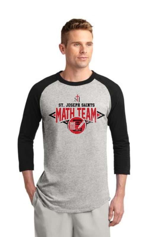 Adult Raglan 3/4 Sleeve Jersey with Math Team Logo T200