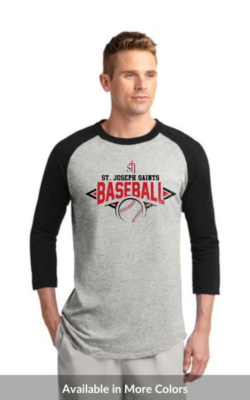 Adult Raglan 3/4 Sleeve Jersey with Baseball Logo T200