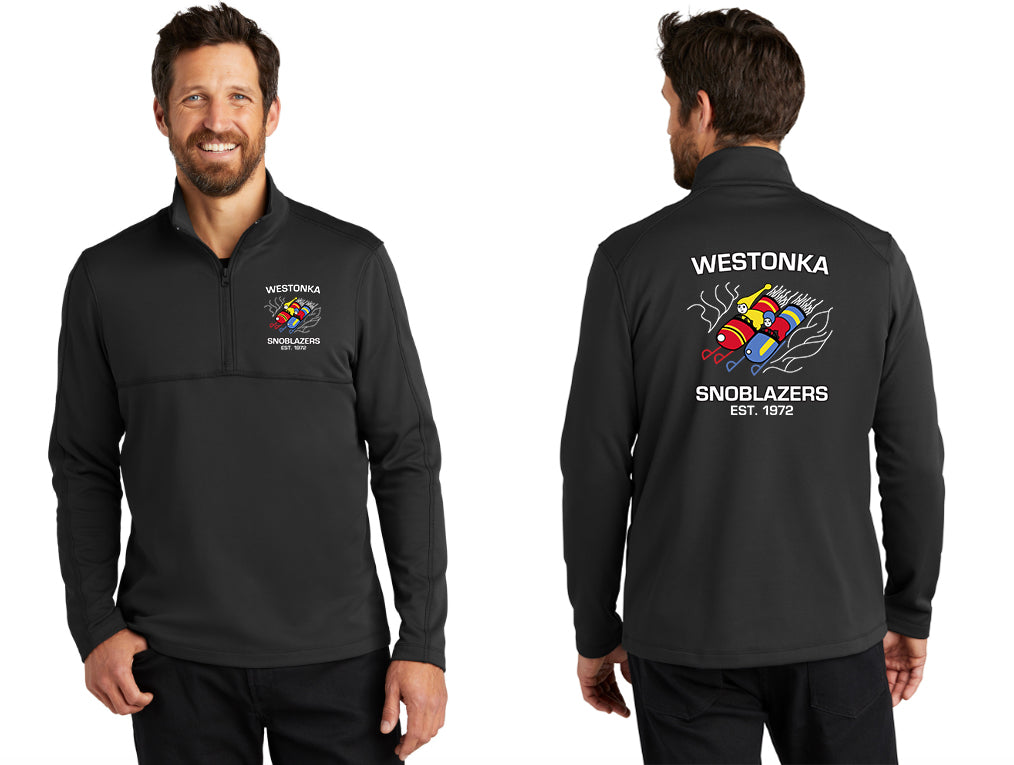 Mens 1/4-Zip Smooth Fleece with front and back logo