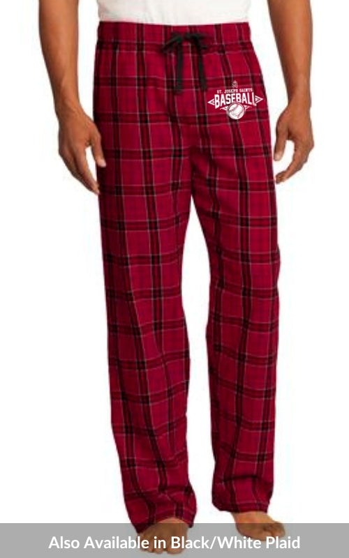 Men's Flannel Plaid Pant with Baseball Logo DT1800