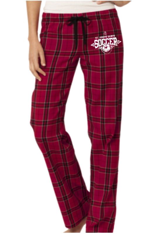 Women's Flannel Plaid Pant with Soccer Logo DT2800