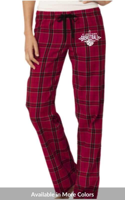 Women's Flannel Plaid Pant with Basketball Logo DT2800