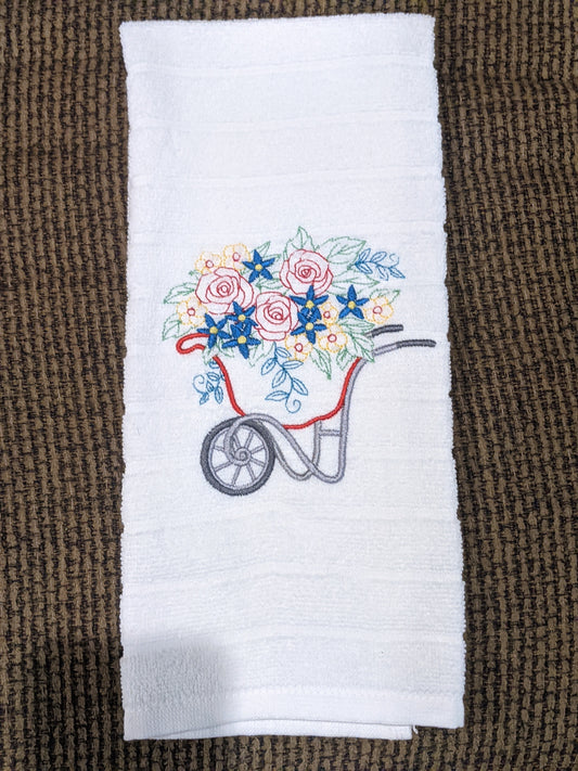 Flower Cart with Blue Daisies