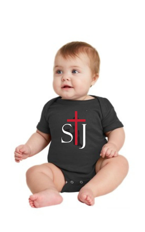 Infant Short Sleeve Baby Rib Bodysuit with STJ Logo RS4400