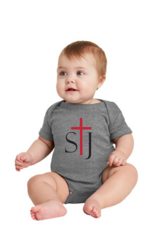 Infant Short Sleeve Baby Rib Bodysuit with STJ Logo RS4400