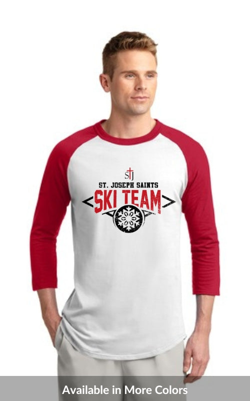 Adult Raglan 3/4 Sleeve Jersey with Ski Team Logo T200
