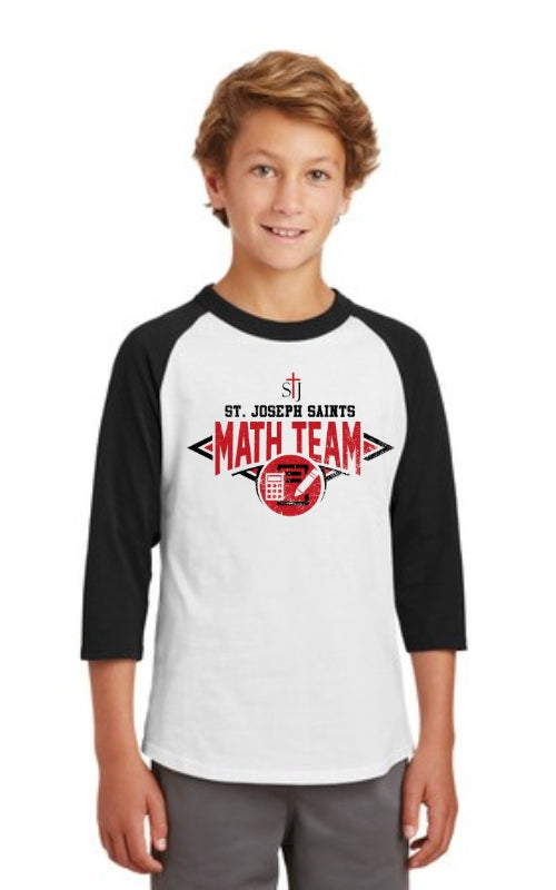 Youth Raglan 3/4 Sleeve Jersey with Math Team Logo YT200
