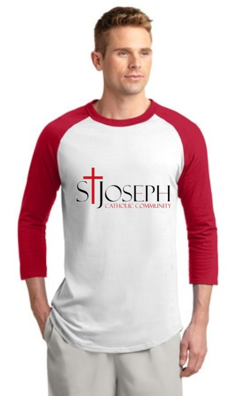 Adult Raglan 3/4 Sleeve Jersey with St Joseph Catholic Community Logo T200